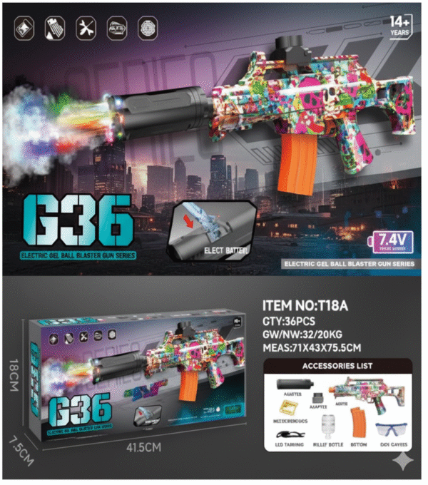 Pistola de juguete G36 Humo
